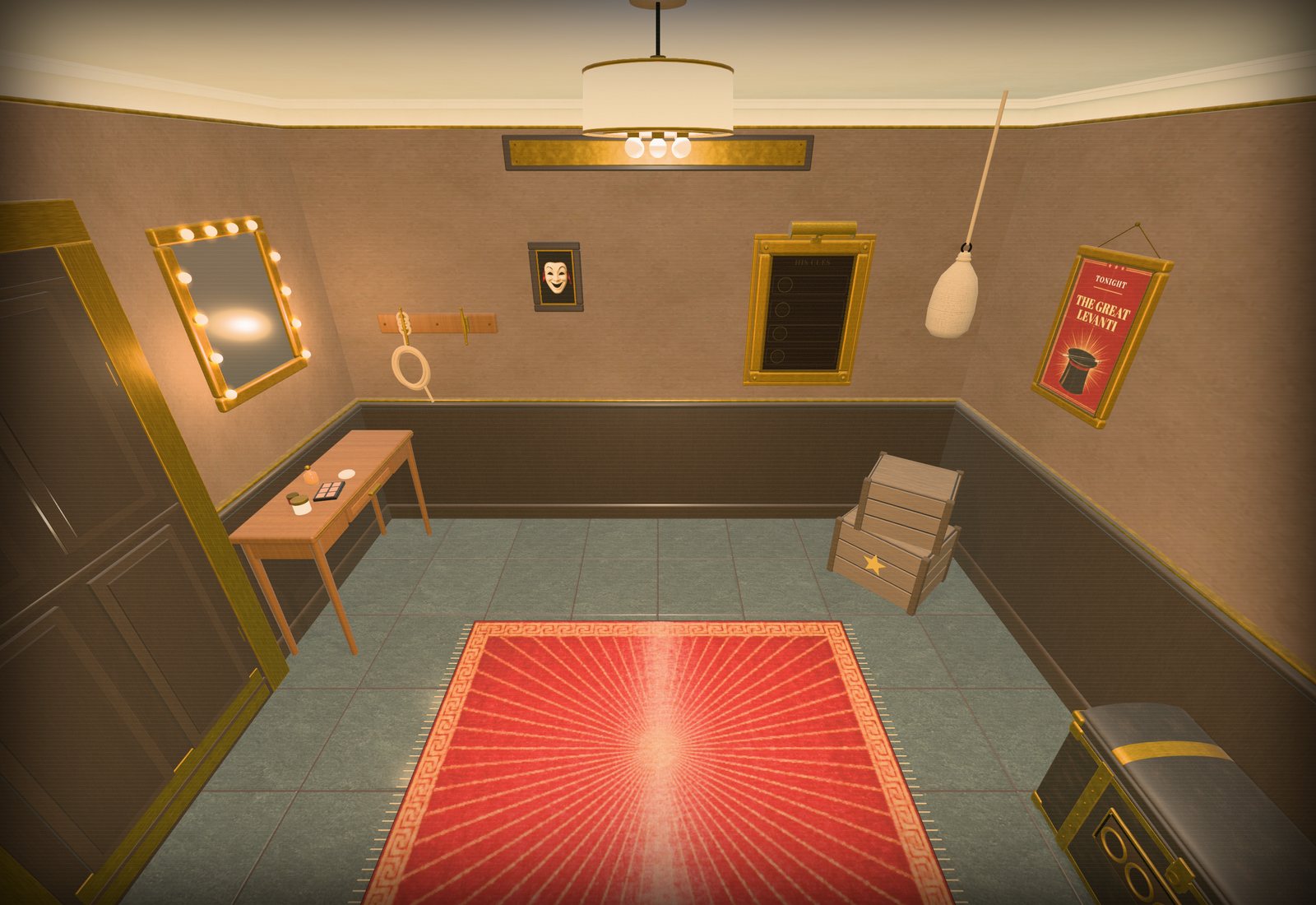 The same room on WebGL (September 2026). Same fixtures, same walls, same positions.